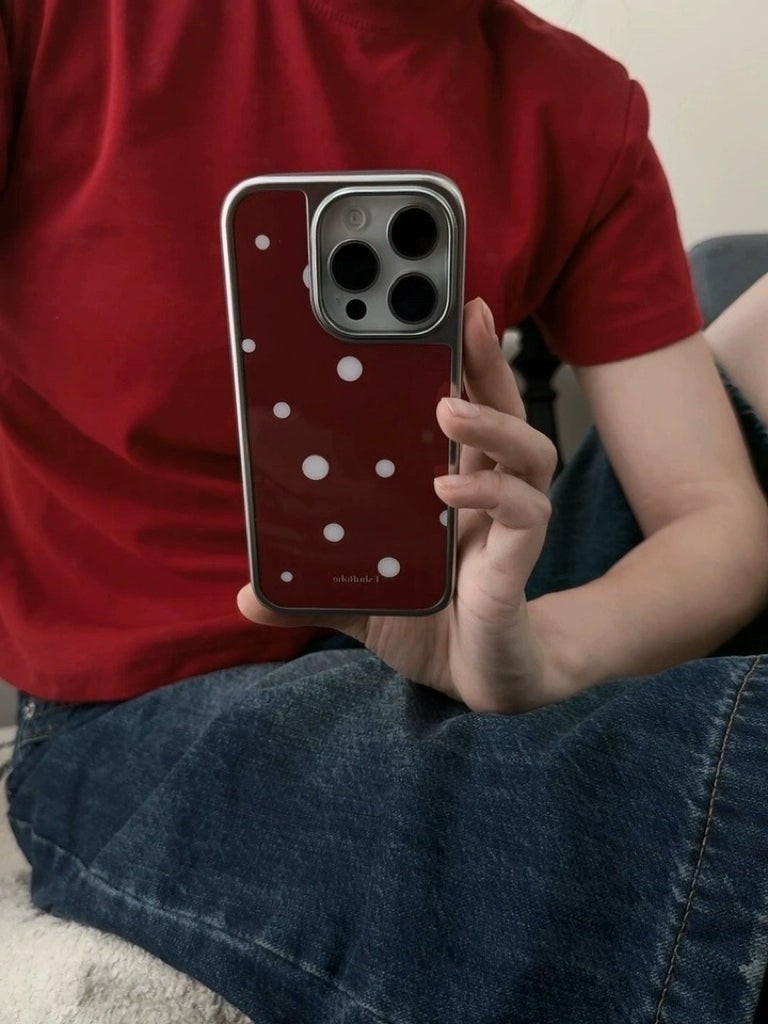 wine polka dots iphone case