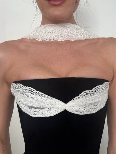 lace halter bandeau top