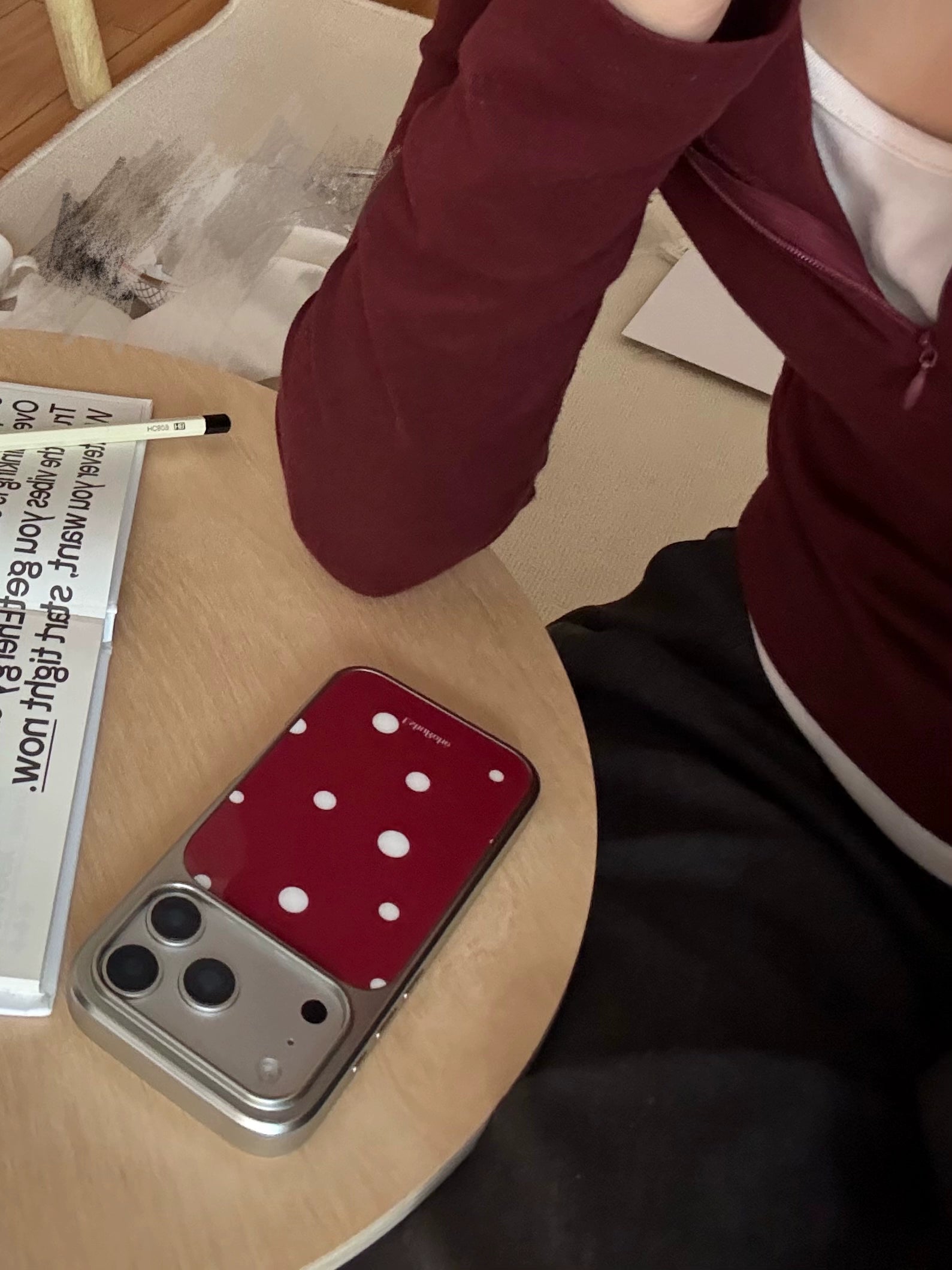 wine polka dots iphone case