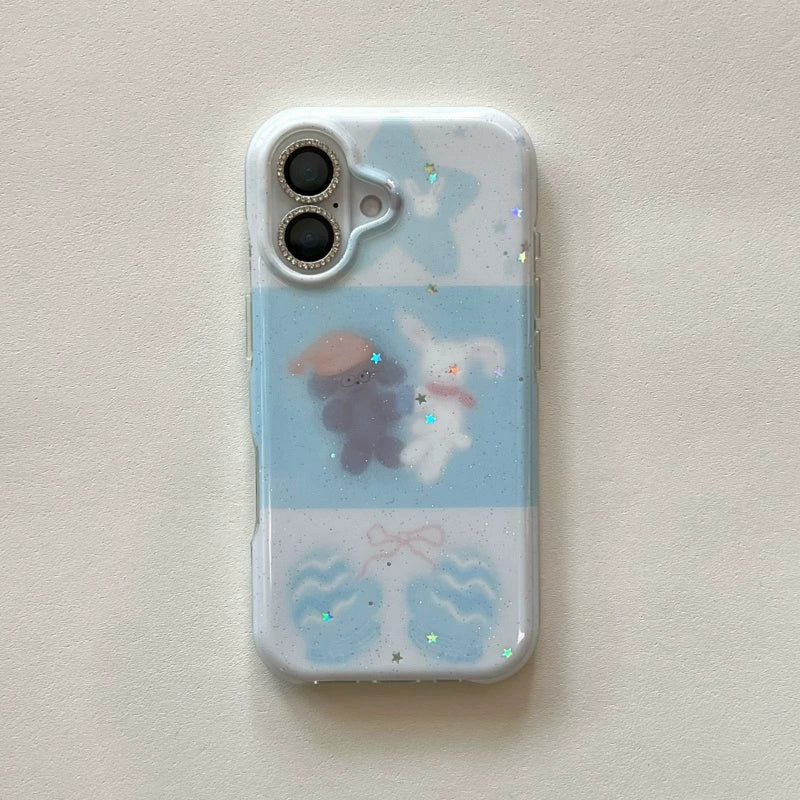 dreamy bunny and puppy phone case