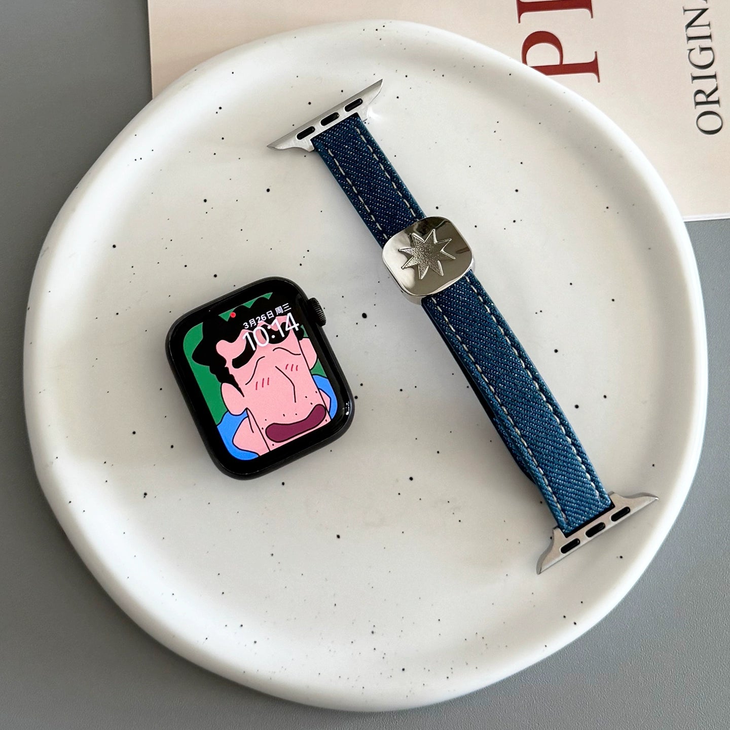 star denim apple watch strap