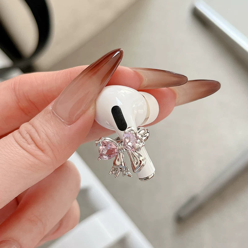 pink bow airpods charm
