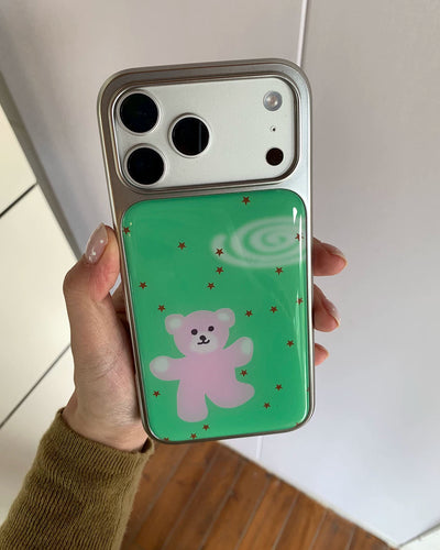 green teddy phone case