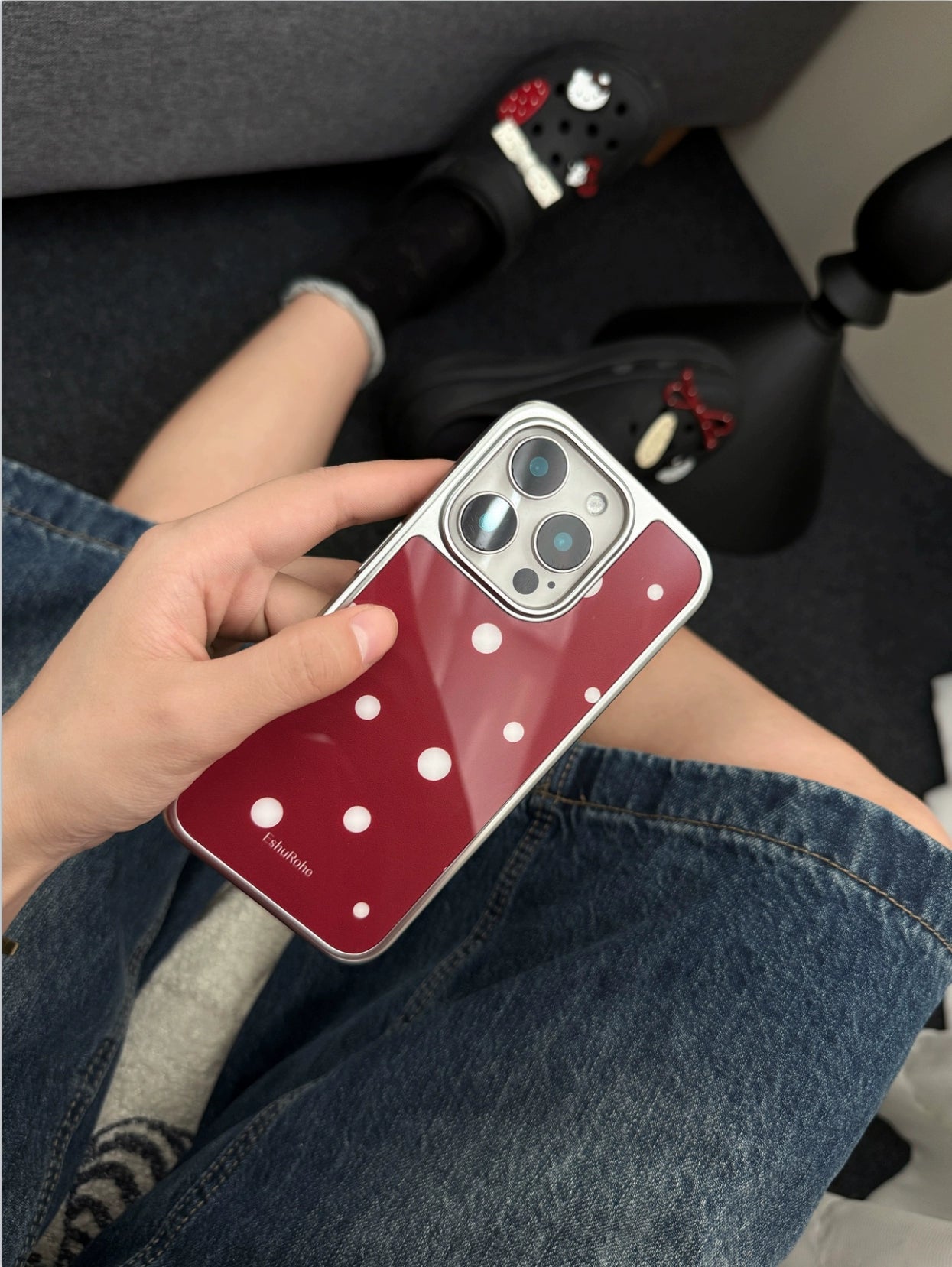 wine polka dots iphone case