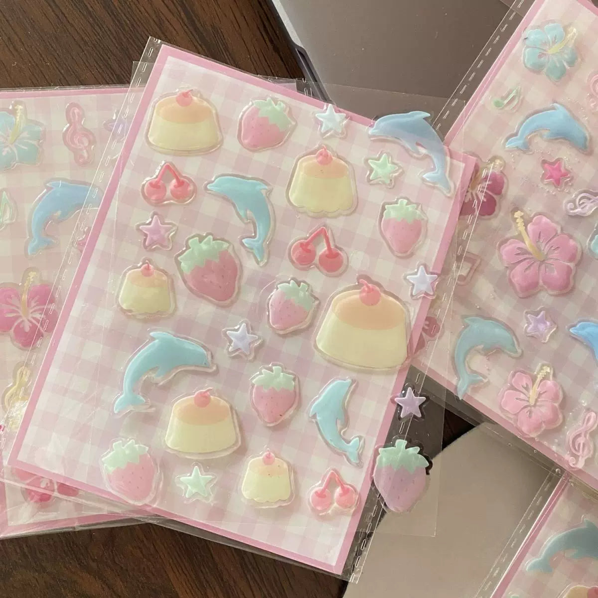 dolphin jelly stickers 🐬🍮🌺✨