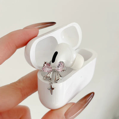 pink bow airpods charm