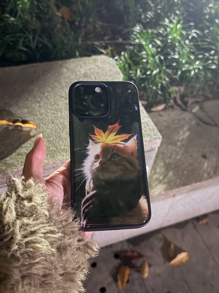 autumn cat phone case