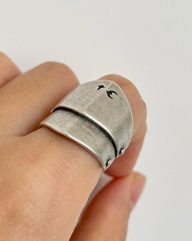 silver armor ring