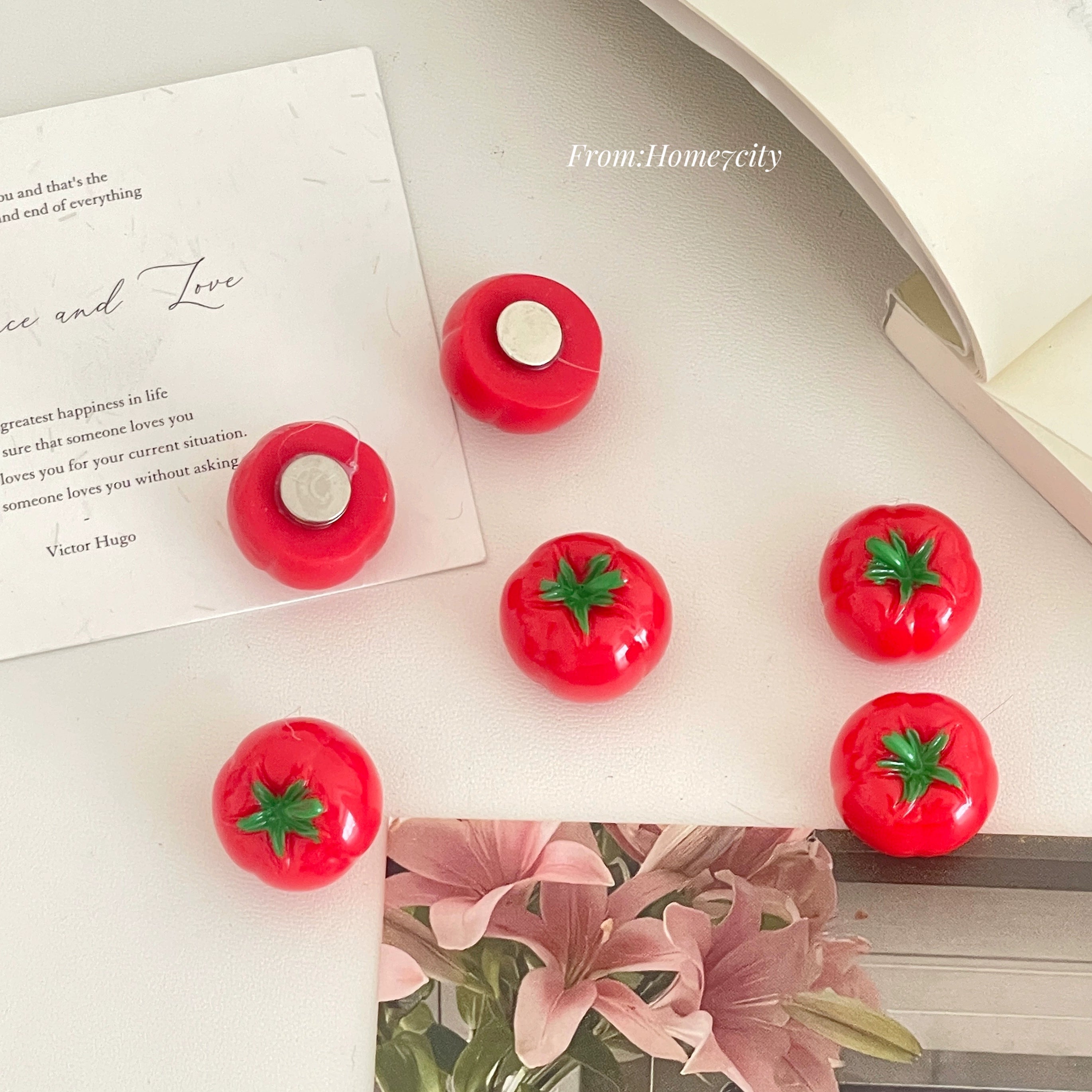 mini tomato fridge magnets