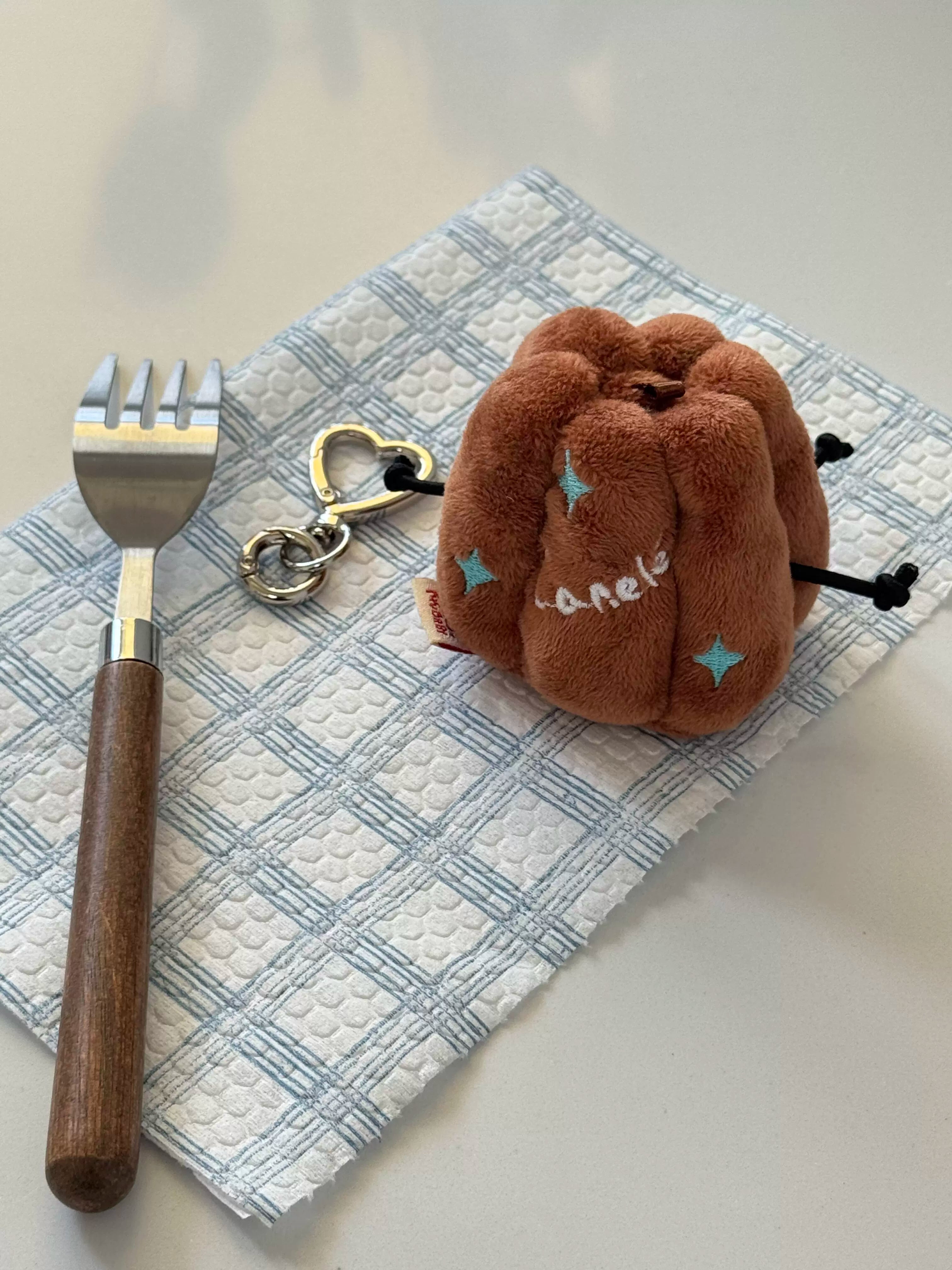 canelé plush keychain