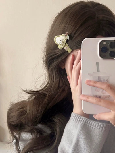 apple & pear hair clip