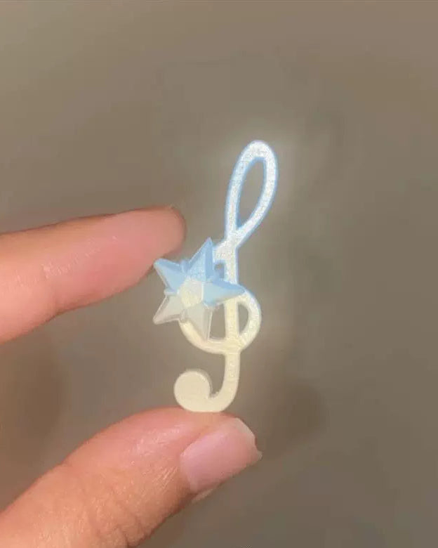 musical note light blue star hair clip
