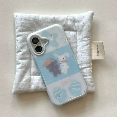 dreamy bunny and puppy phone case