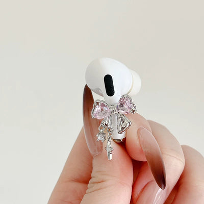 pink bow airpods charm