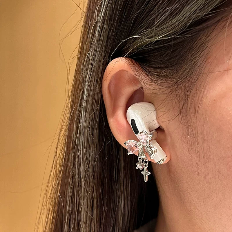pink bow airpods charm