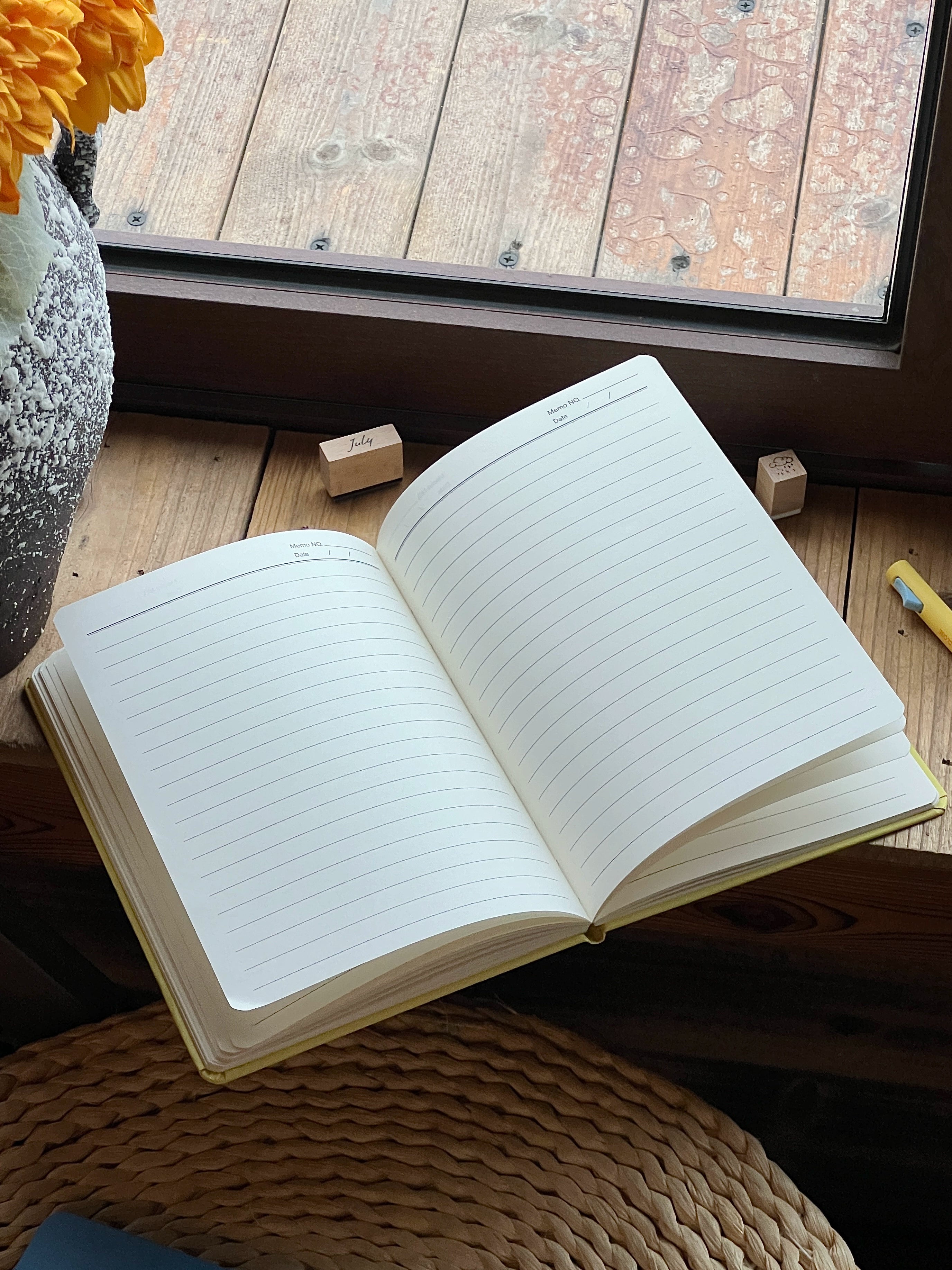 happy yellow house a5 notebook