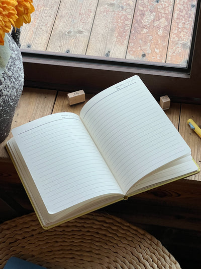 happy yellow house a5 notebook
