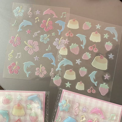 dolphin jelly stickers 🐬🍮🌺✨