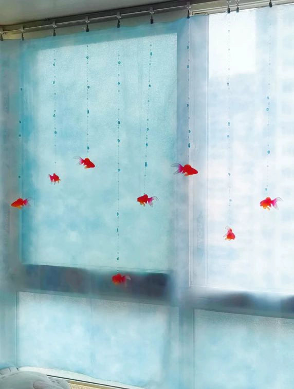 swimming goldfish curtain
