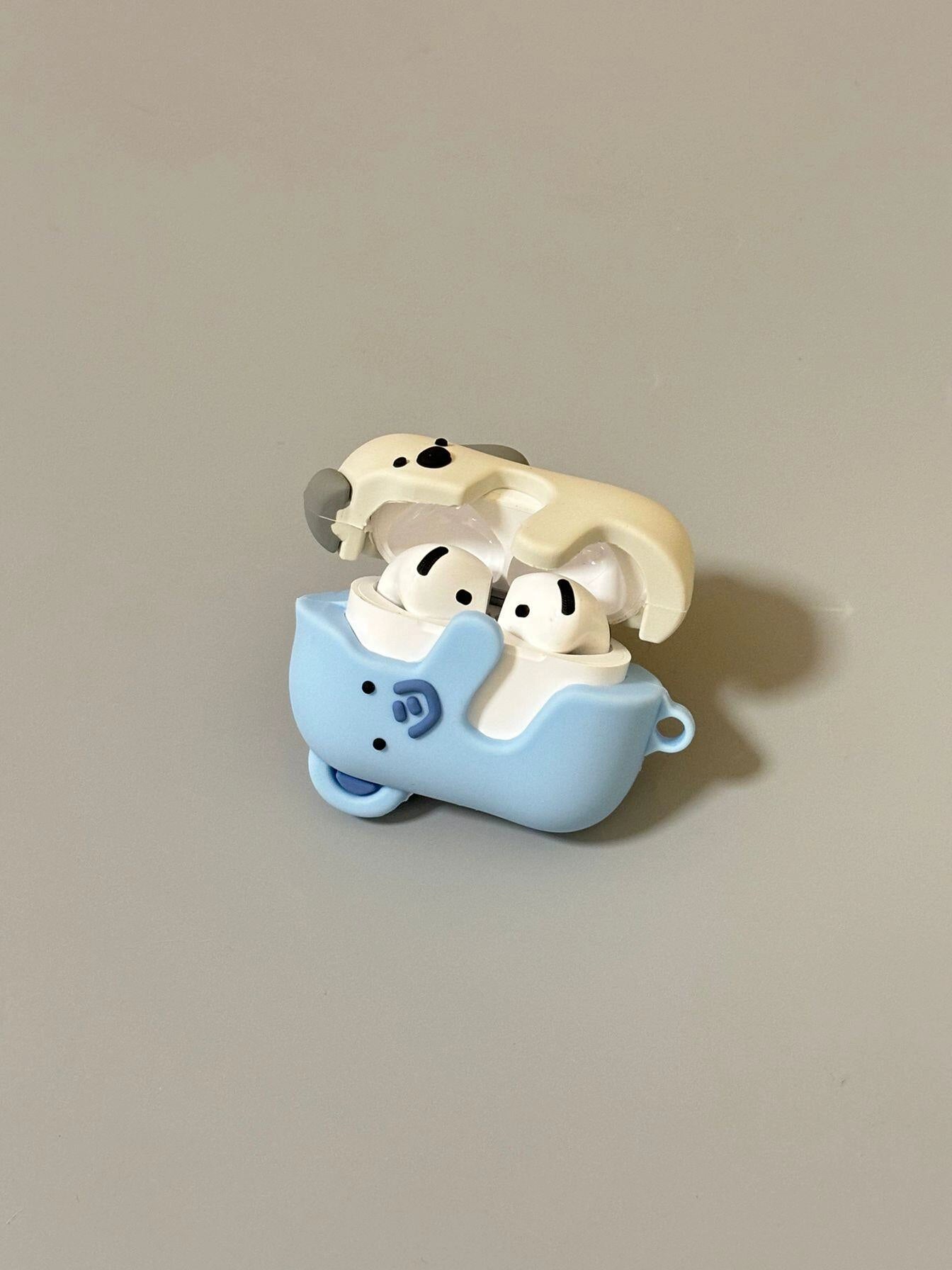 puppy and elephant hugging airpods case