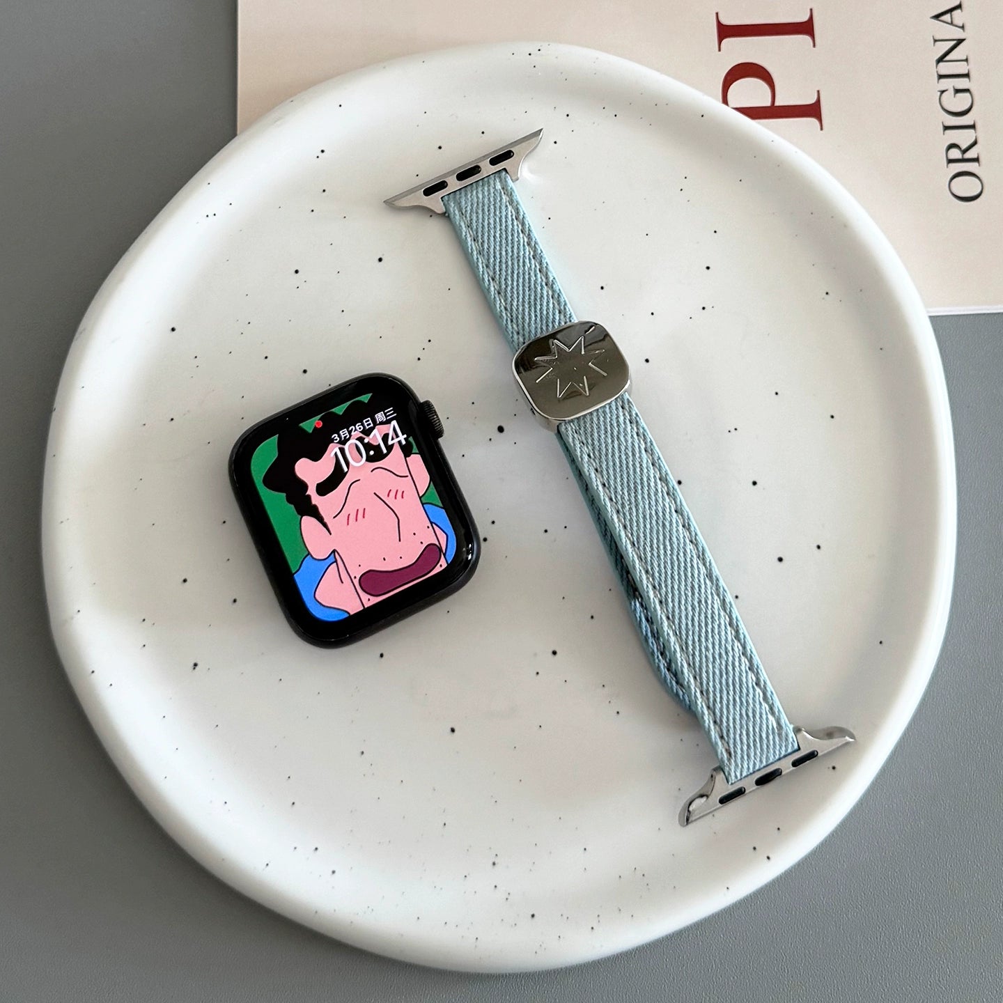 star denim apple watch strap
