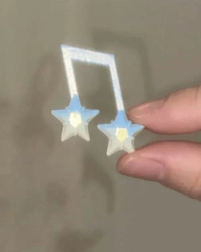 musical note light blue star hair clip