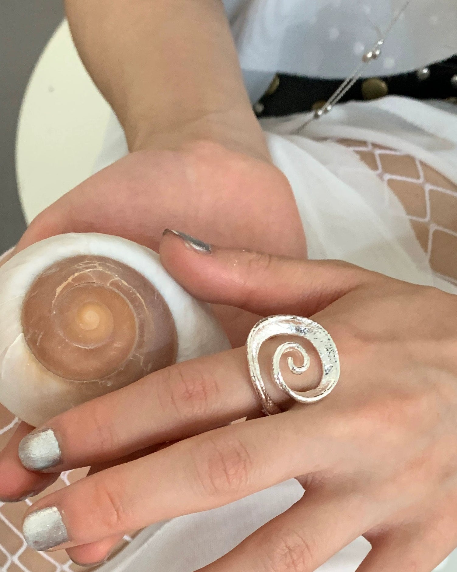 swirl silver ring