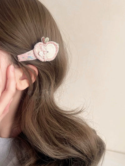apple & pear hair clip