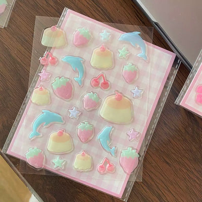 dolphin jelly stickers 🐬🍮🌺✨