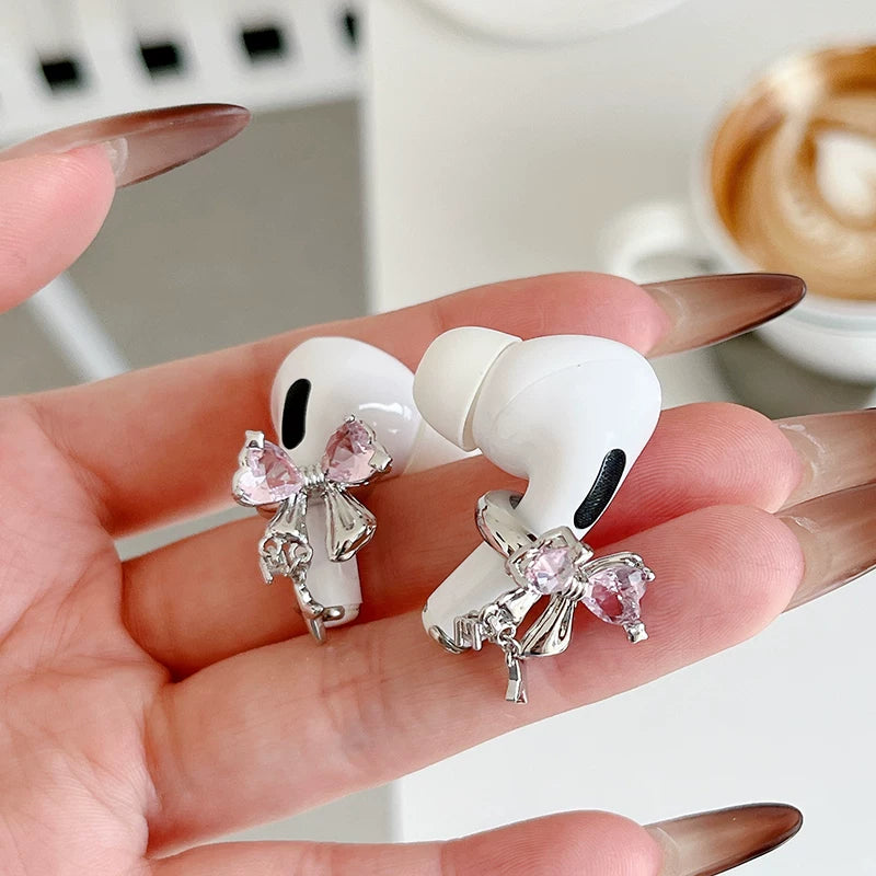 pink bow airpods charm
