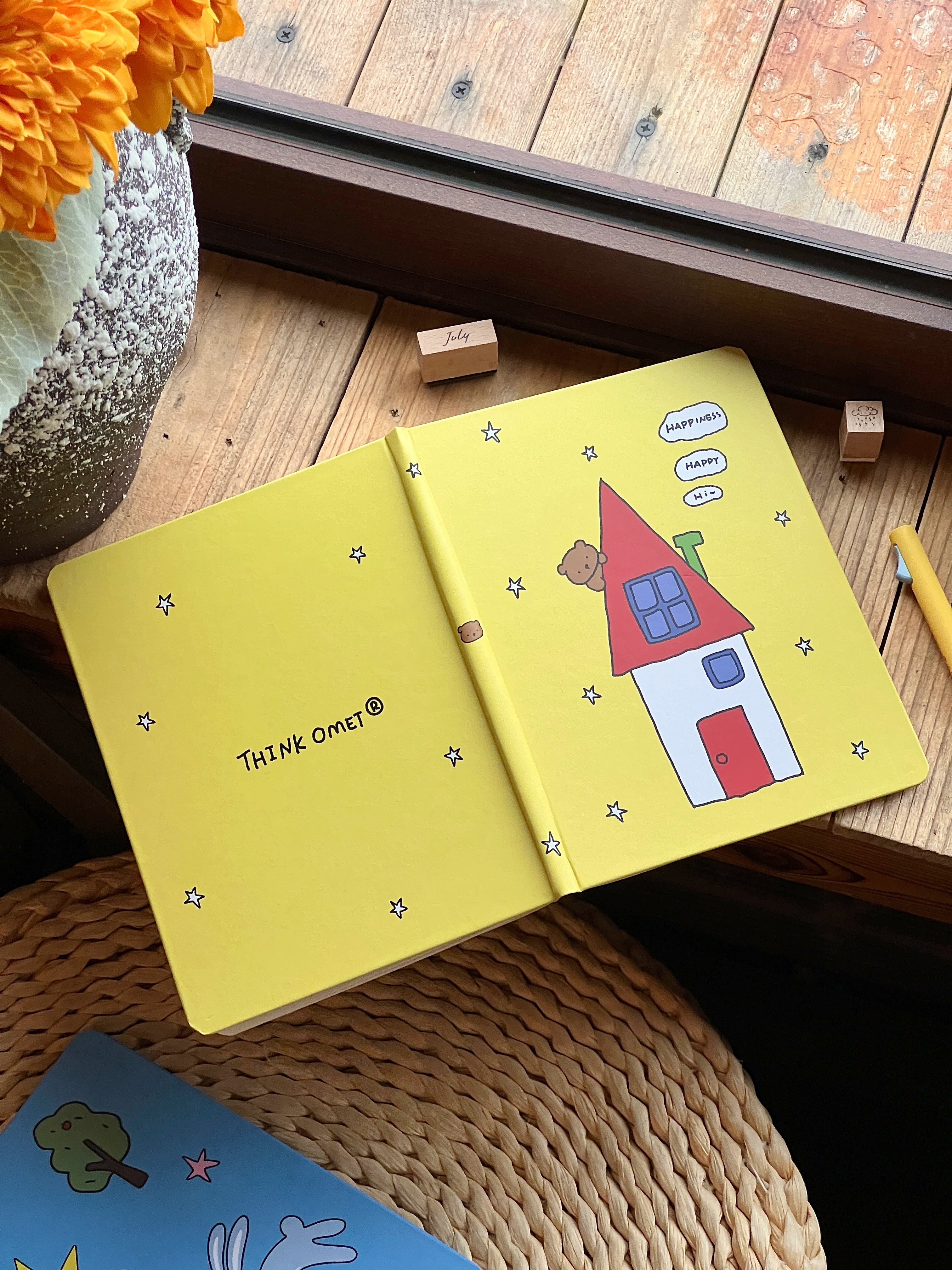 happy yellow house a5 notebook