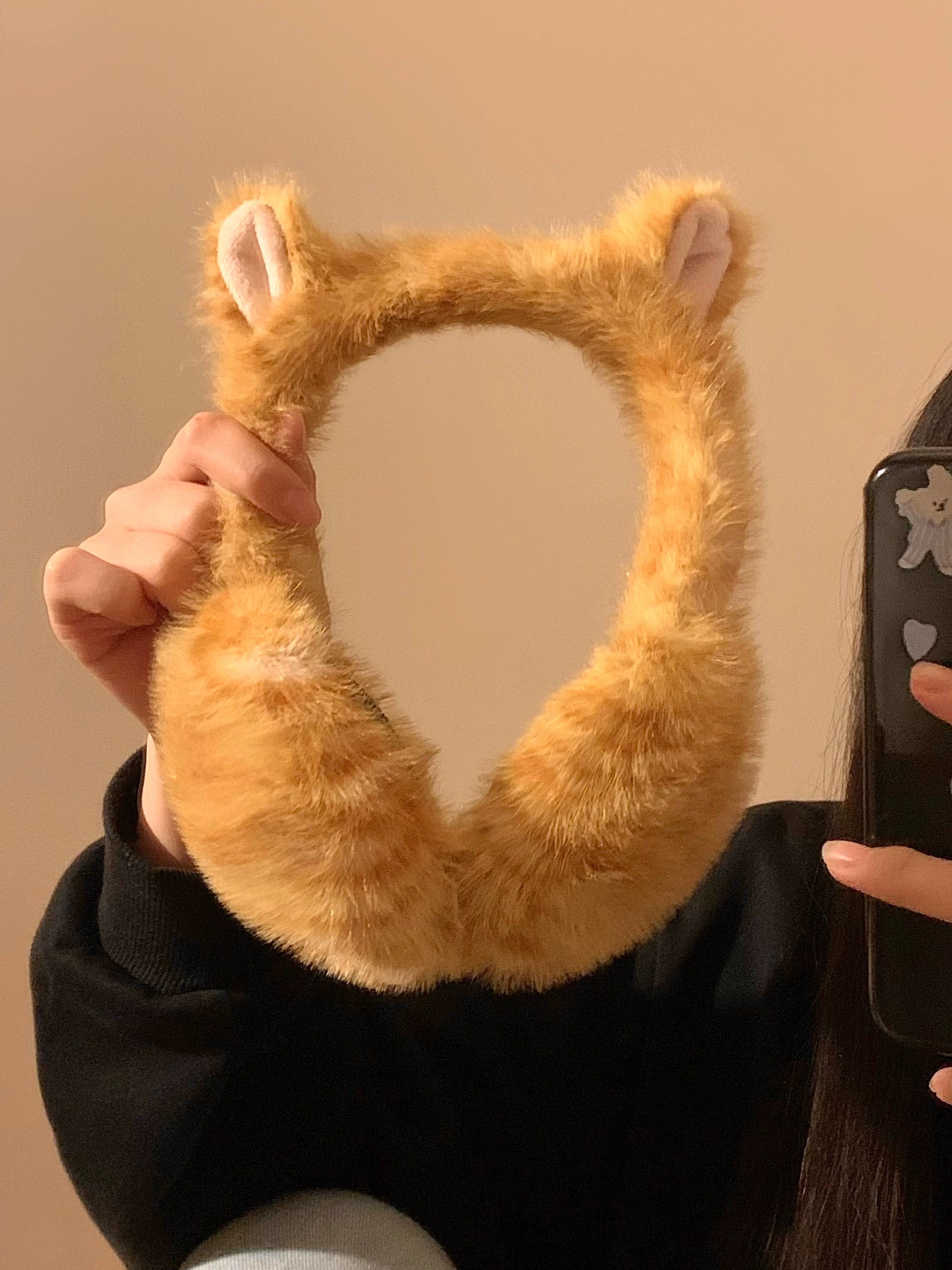 orange cat earmuffs