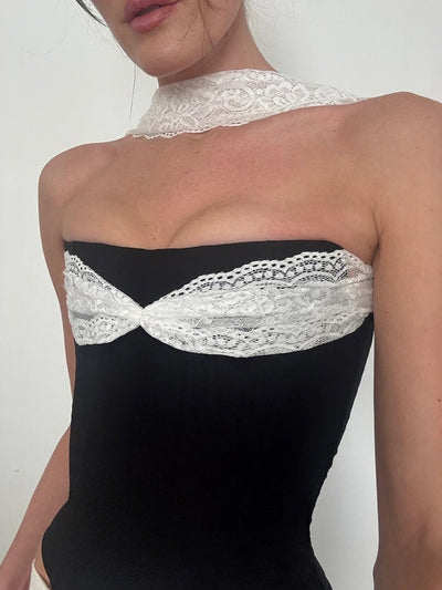 lace halter bandeau top