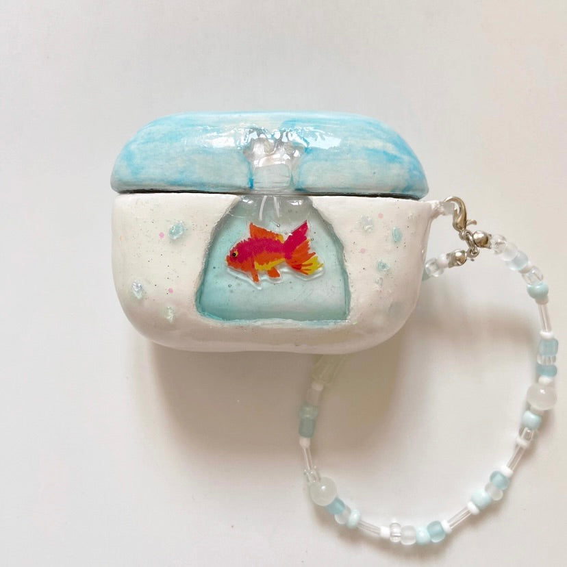 blue goldfish airpods case 🎐