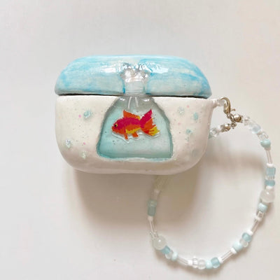 blue goldfish airpods case 🎐