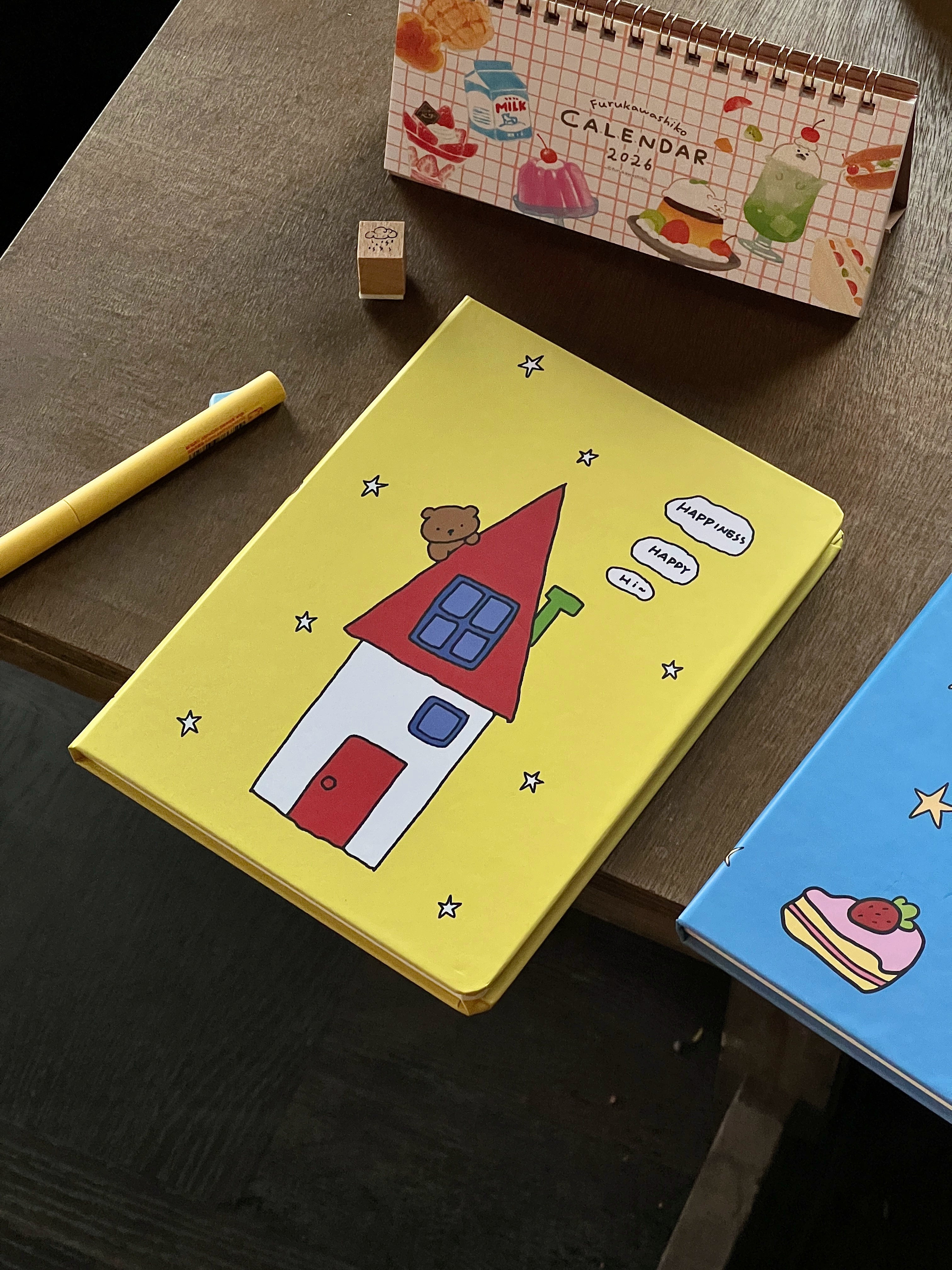 happy yellow house a5 notebook