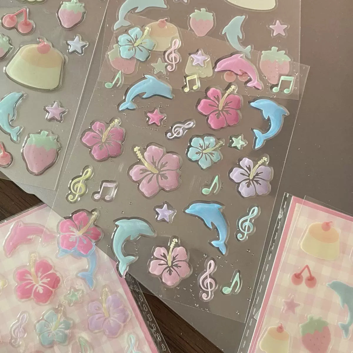 dolphin jelly stickers 🐬🍮🌺✨