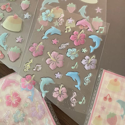 dolphin jelly stickers 🐬🍮🌺✨