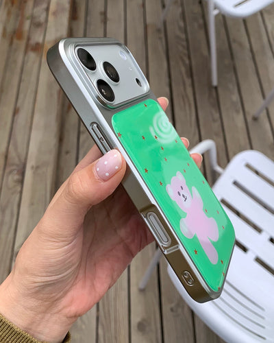 green teddy phone case
