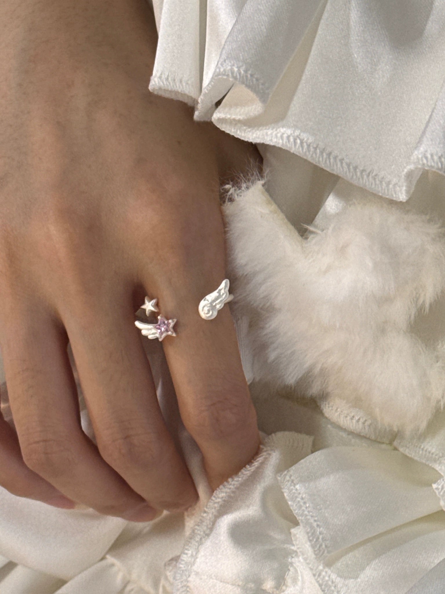 angel wing star ring
