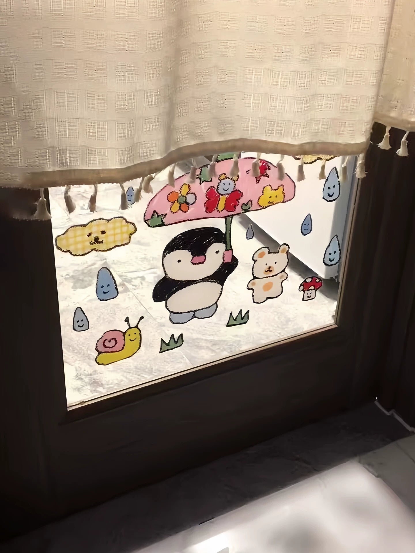 penguin graffiti window sticker