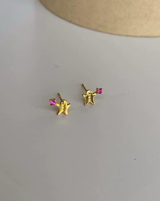 gingerbread man mini earrings