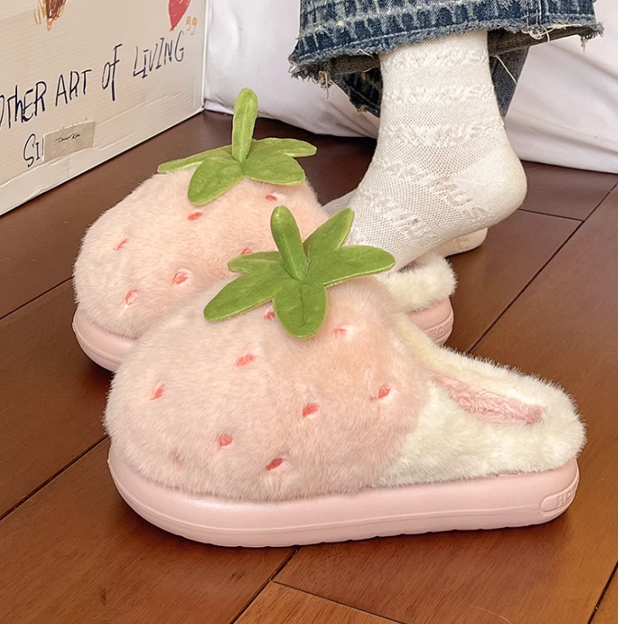 fresh strawberry slippers