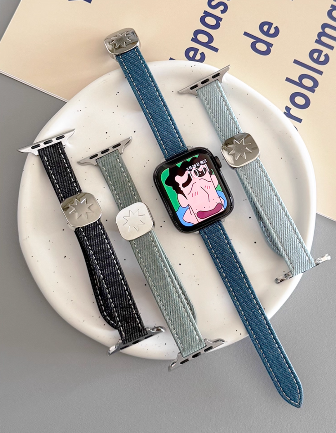 star denim apple watch strap