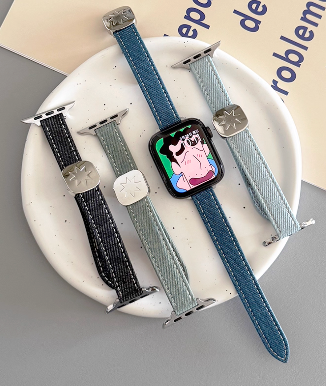 star denim apple watch strap