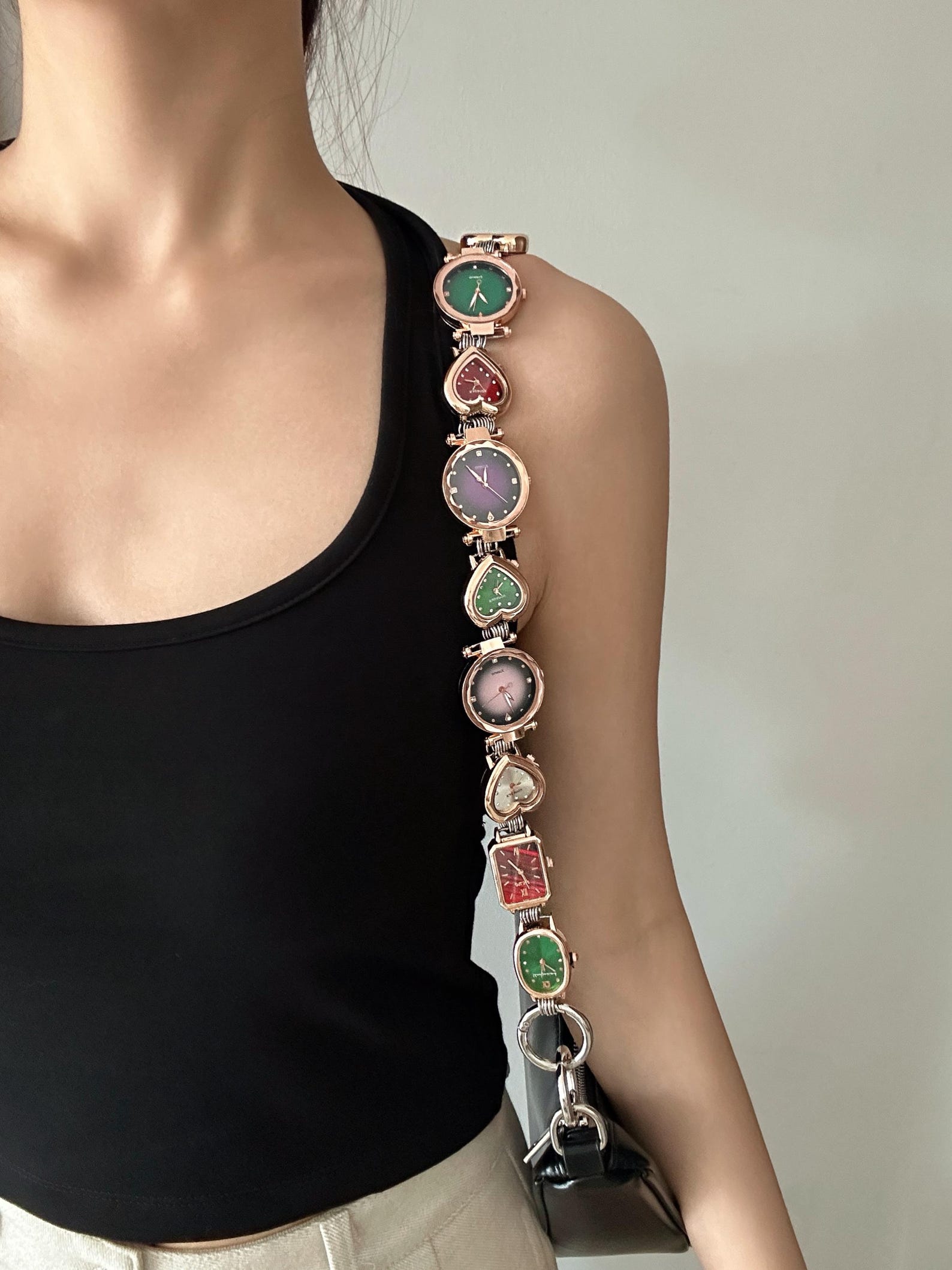 vintage watch bag strap chain