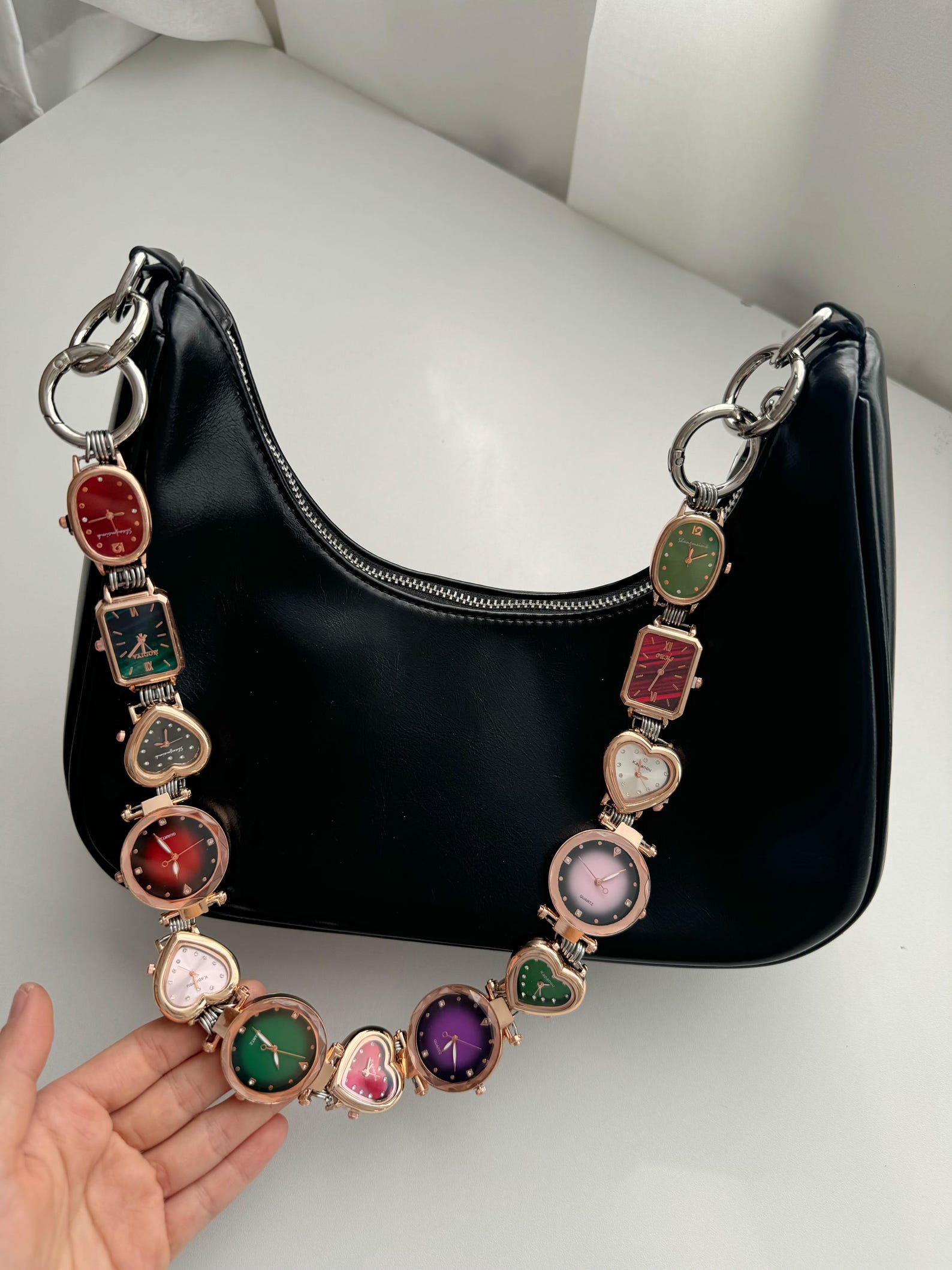 vintage watch bag strap chain