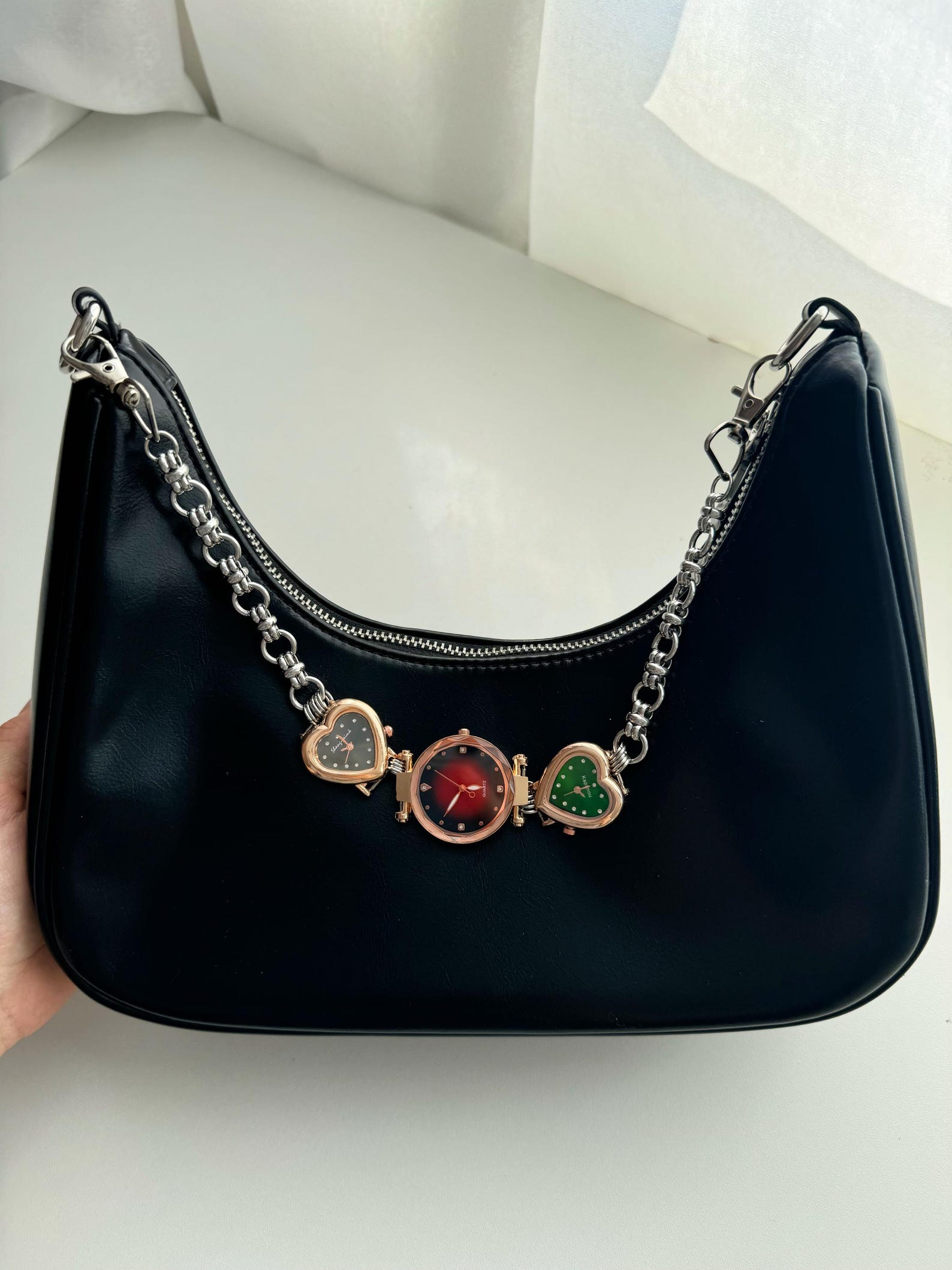 vintage watch bag strap chain