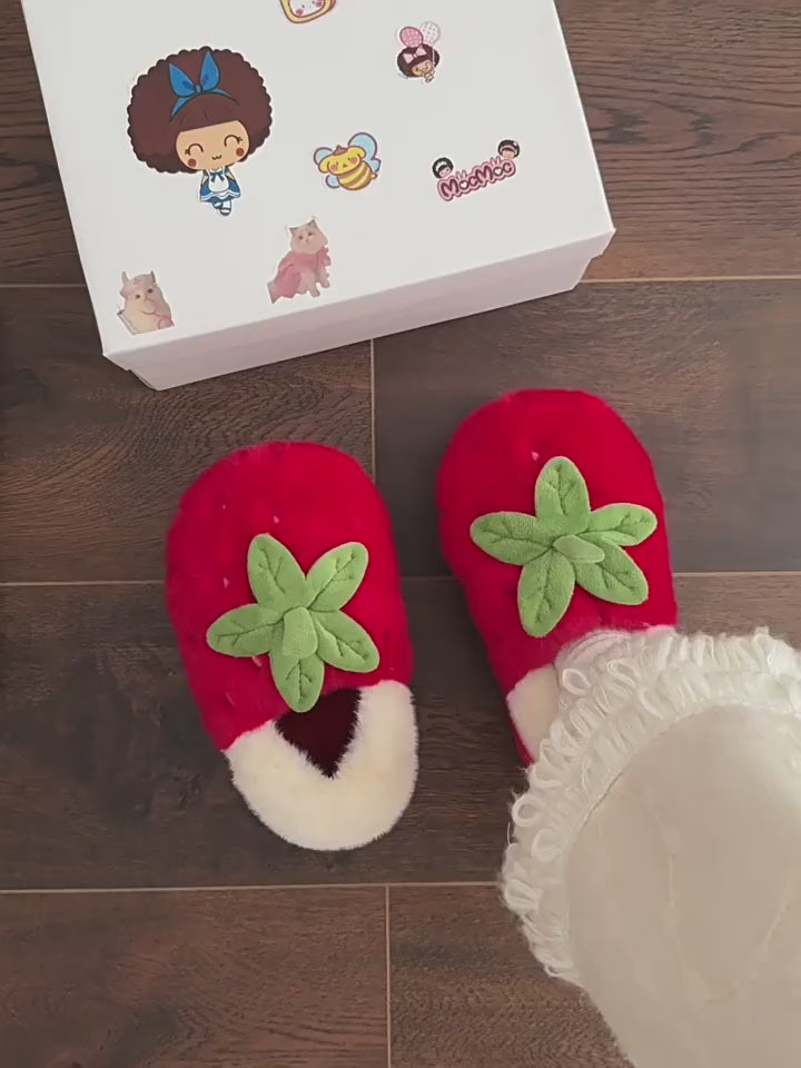 fresh strawberry slippers