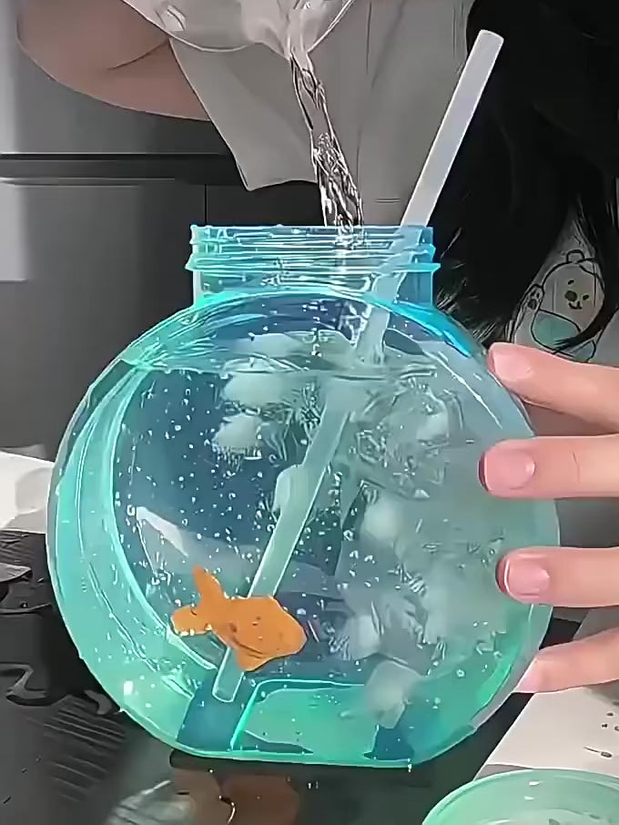 Load video: goldfish bowl water bottle